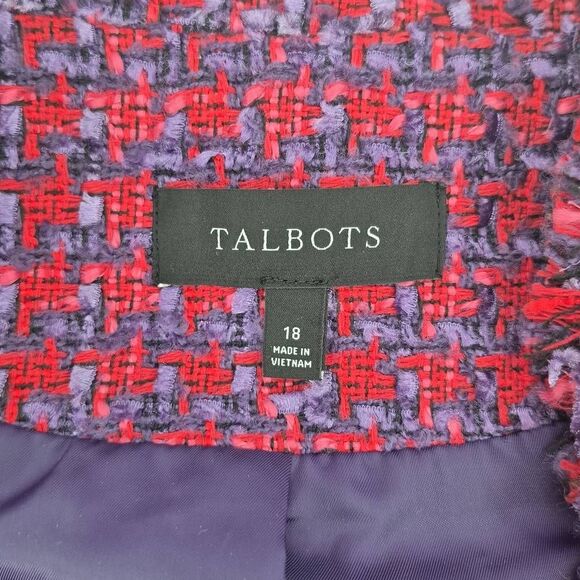 Talbots Women’s Size 18 Tweed Jacket Blazer Pink Purple - Picture 5 of 10